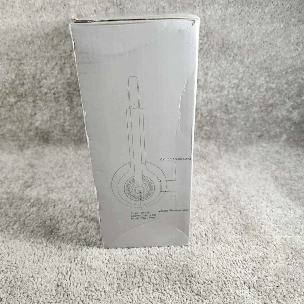 JIAMQISHI Wireless Headset Beige Noise Cancelling EH02-P with Charging Base